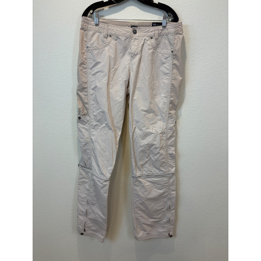 Kuhl‎ Zip Off Cargo Hiking Pants Womens 12 Long Tan Convertible Utility Gorpcore
